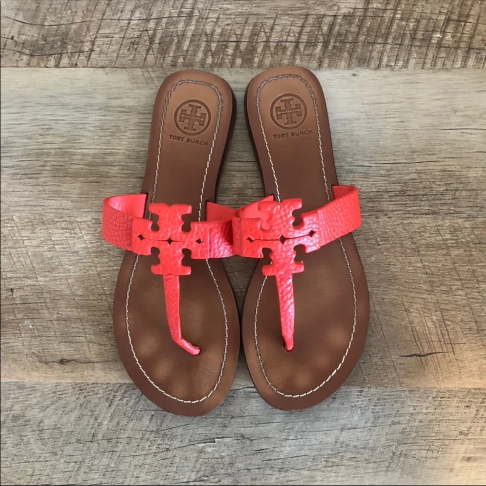 Tory Burch Moore sandals poppy red coral